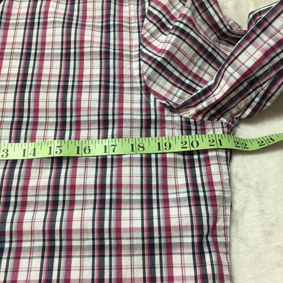 Mexx Long Sleeve Red/White/Black Slim Fit Checkered Button Down Shirt Sz Large - Picture 6 of 7